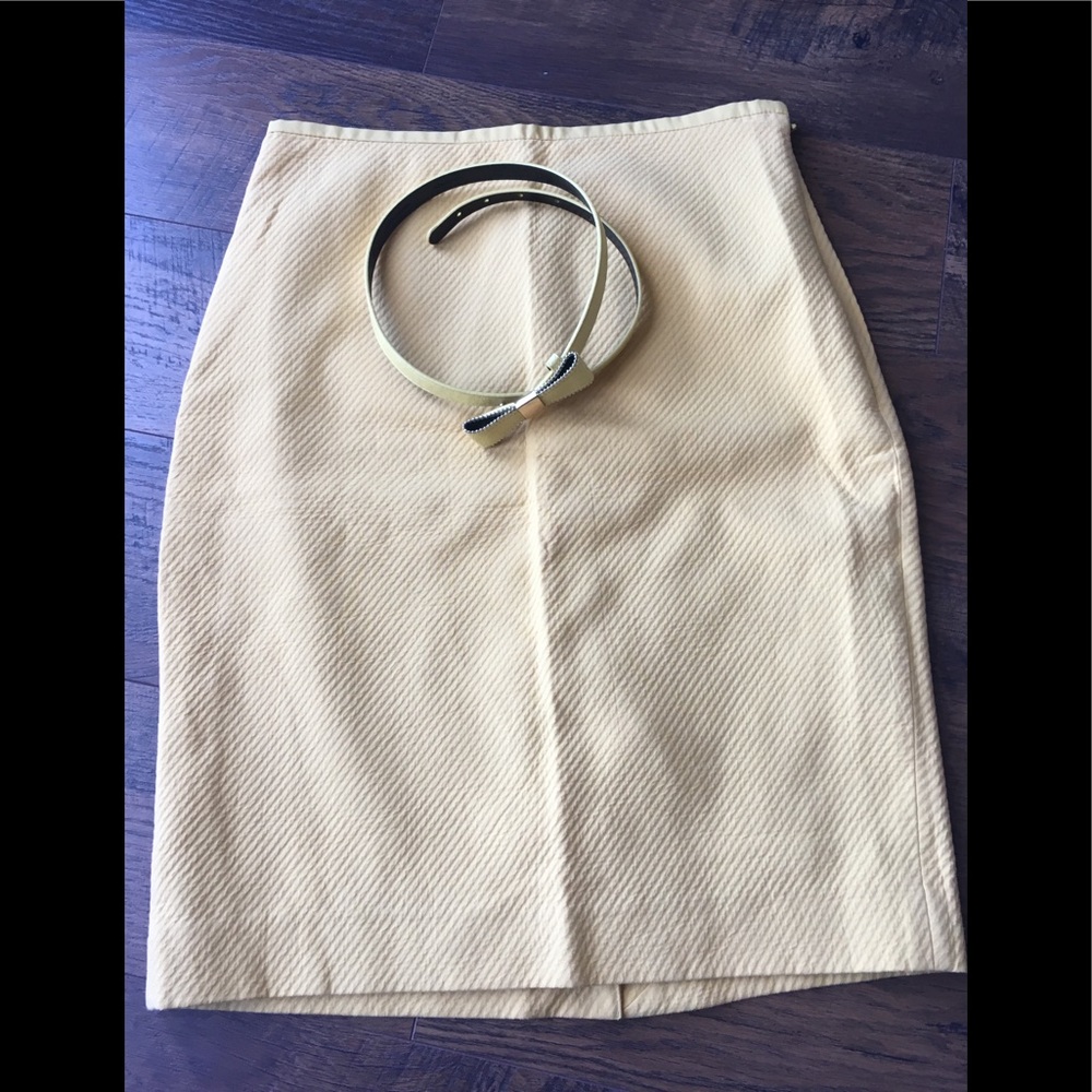 The Limited Yellow Skirt + Bow Belt